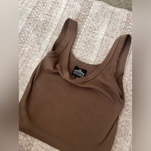 Angie Chocolate Ribbed tank top